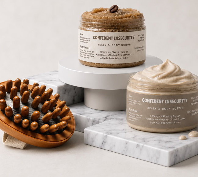 The Confident Trio - Scrub + Butter + Scrub Brush For Cellulite