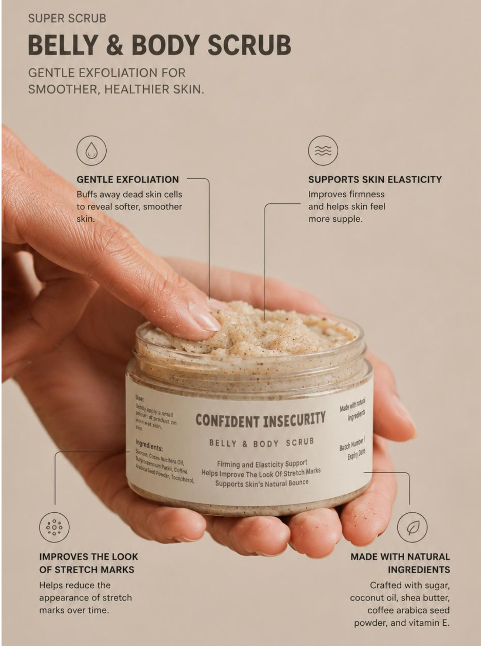 Confident Belly & Body Scrub 300ml